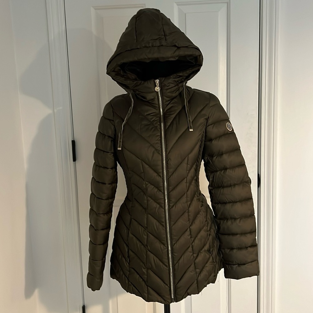 Fitted puffy jacket XS Bernardo dark olive green